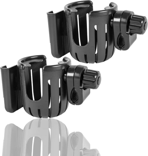 2 Packs Stroller Cup Holder with Phone Holder, Bike Cup Holder, Cup Holder for Uppababy Stroller, 2-in-1 Universal Cup Phone Holder for Stroller, Bike, Wheelchair, Walker, Scooter
