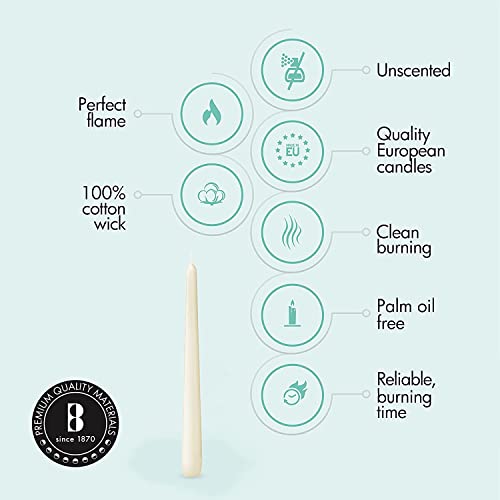 BOLSIUS Ivory Taper Candles 10 Inch, 100 Count Bulk Pack S818