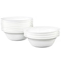 Soup Bowls Set of 8, Tempered Glass White Cereal Bowls, 20 OZ Round Dish Set, Microwave & Dishwasher Safe Glass Bowl Set