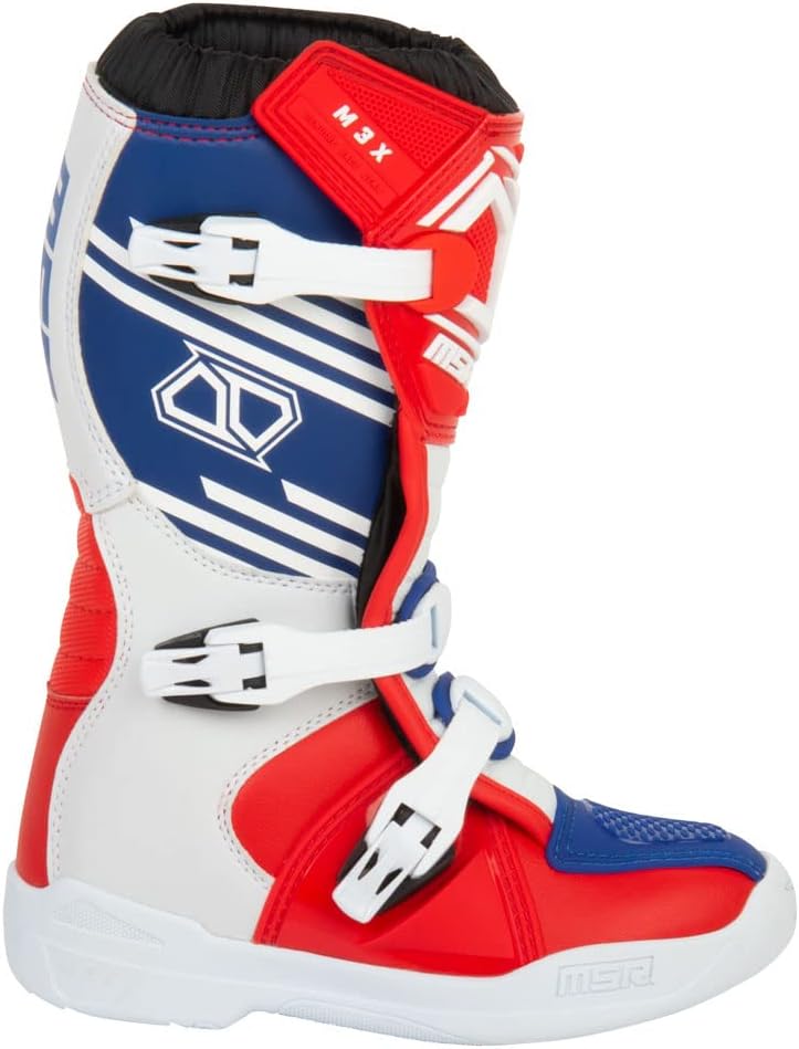 MSR Youth M3X Motocross Boots Red/White/Blue Y78250