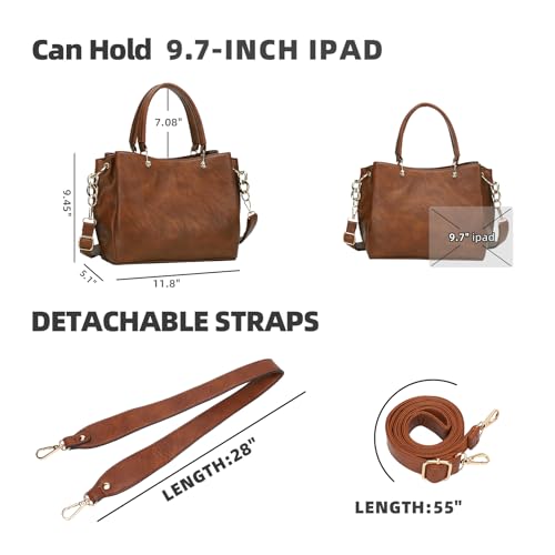 KL928 Women PU Leather Top Handle Satchel Handbag S97299
