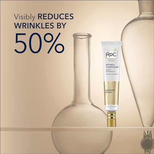 RoC Retinol Correxion Deep Wrinkle Night Cream, Face Moisturizer with Shea Butter, 0.5 oz S300
