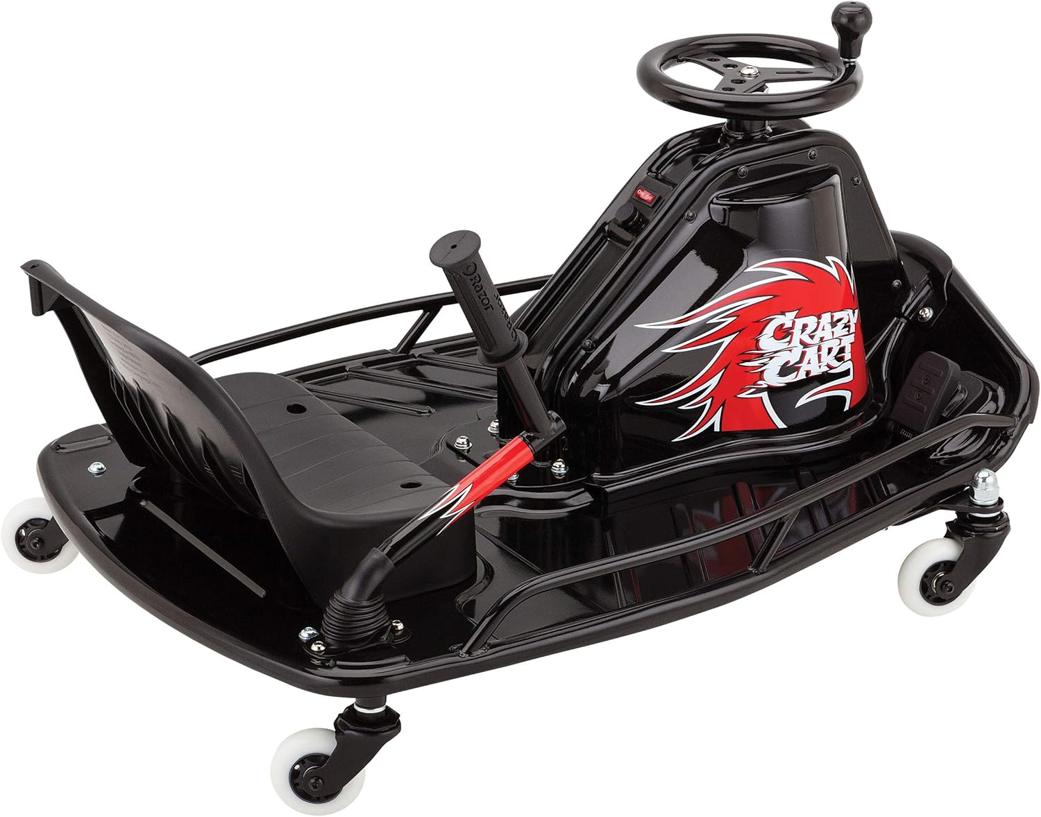 Razor Crazy Cart DLX 24V Electric Drifting Go Kart, Black/Red Y705447