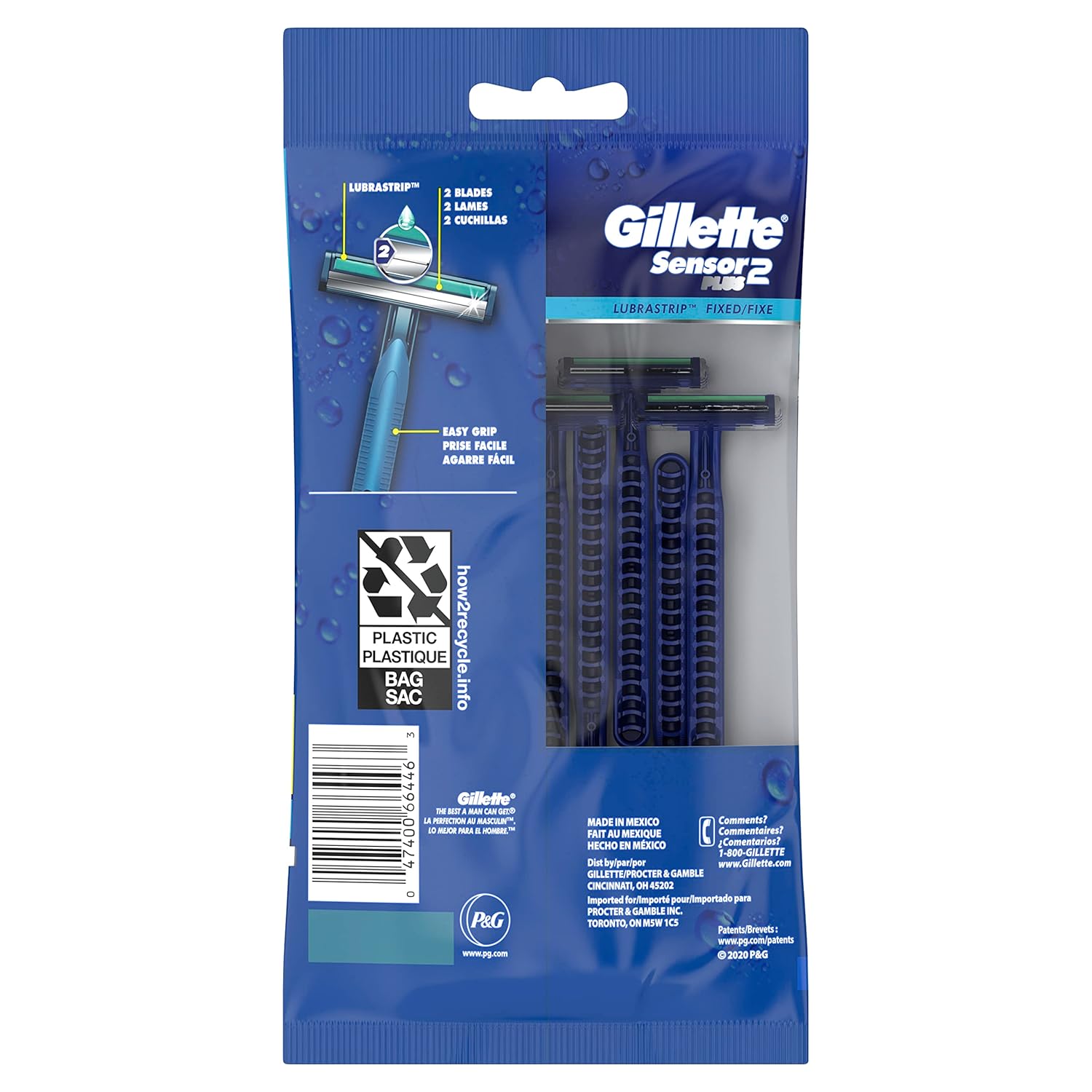 Gillette Sensor2 Plus Men's Disposable Razors, 10 Count R247485