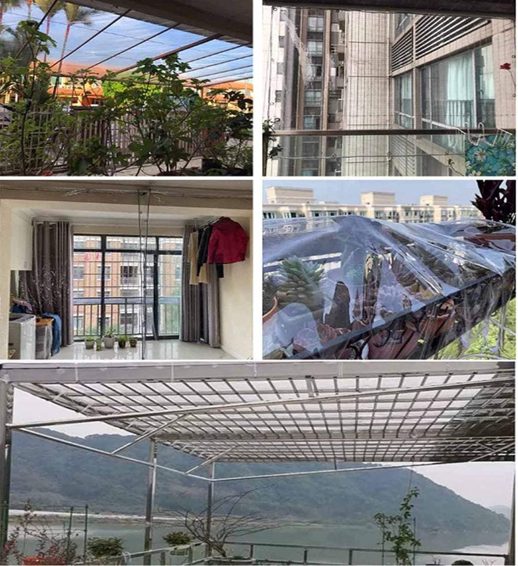 Heavy Duty Waterproof PVC Transparent Tarpaulin Cover 0.35mm Clear Awning Canopy Patio Tent Enclosure 1x3m W1231