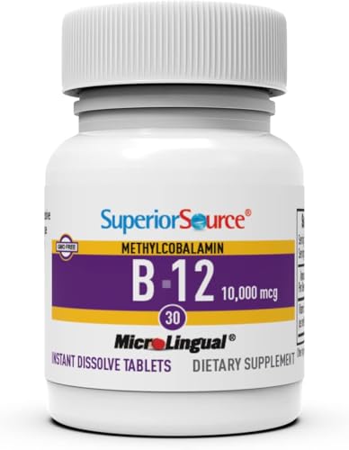 Superior Source No Shot Vitamin B12 Methylcobalamin 1000 mcg MicroLingual Tablets, 60 Count P857257