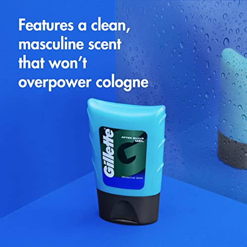 Gillette After Shave Gel for Men, Sensitive Skin, Light Fragrance, 2.5 oz, Pack of 6 B9924