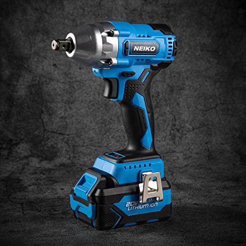 Neiko 10878A 1/2-Inch Drive Cordless Impact Wrench Kit with Battery and Sockets F40642
