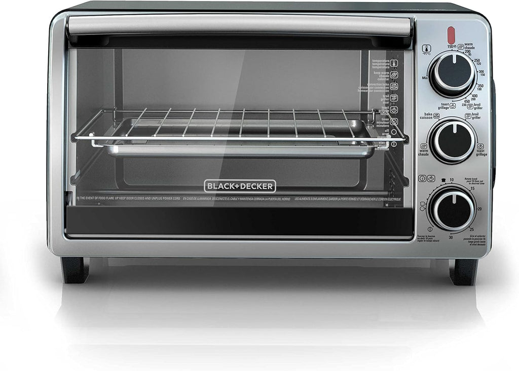 BLACK+DECKER TO1950SBD 6-Slice Convection Oven, Black/Silver I657523