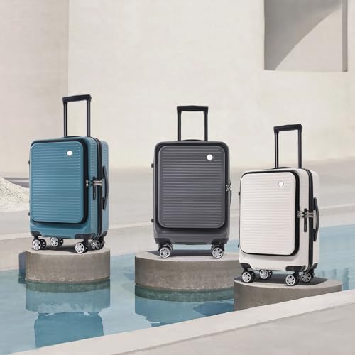 Carry-On Luggage 20 Inch Front Open Hardside Suitcase with TSA Lock and USB Port R4133