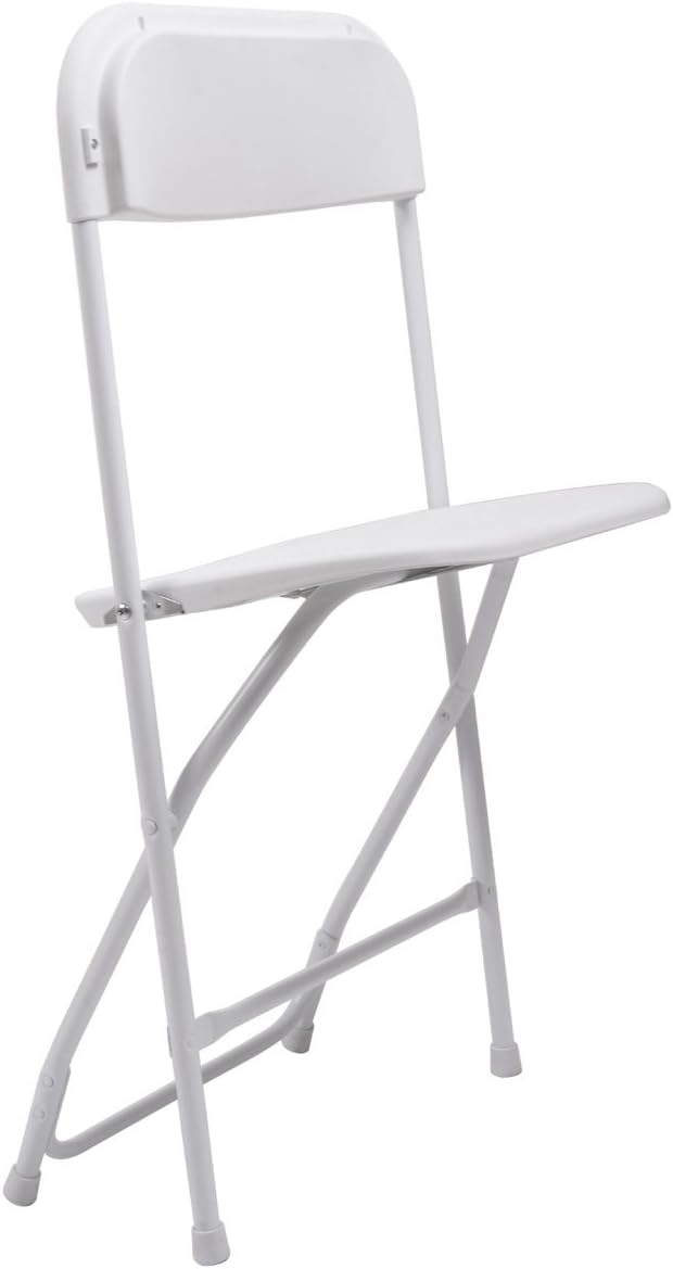 10-Pack Plastic Folding Chair Stackable White for Indoor & Outdoor X39648