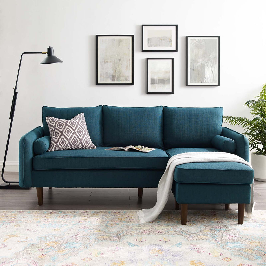 Navy Blue Fabric Sectional Sofa Set C37521