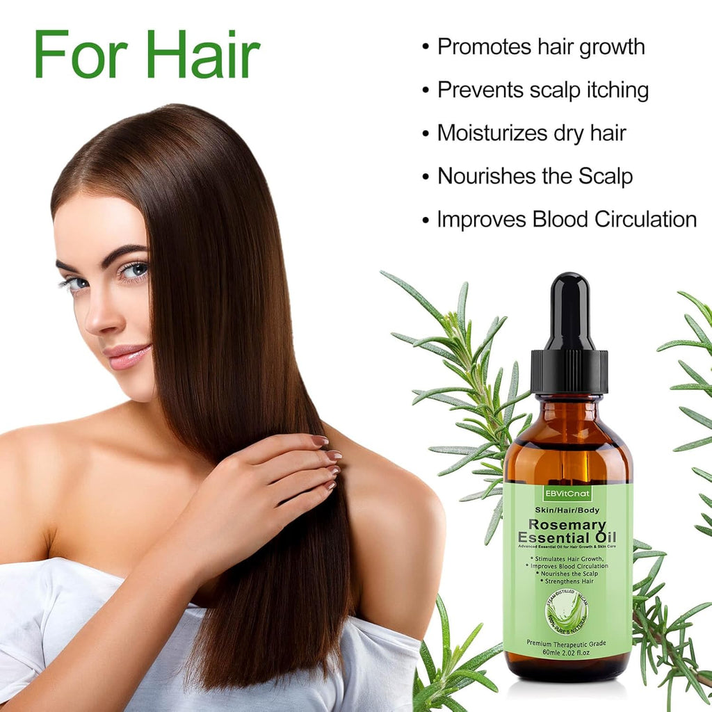 Rosemary Essential Oil for Hair Growth, Pure Organic for Scalp & Eyebrow T960766