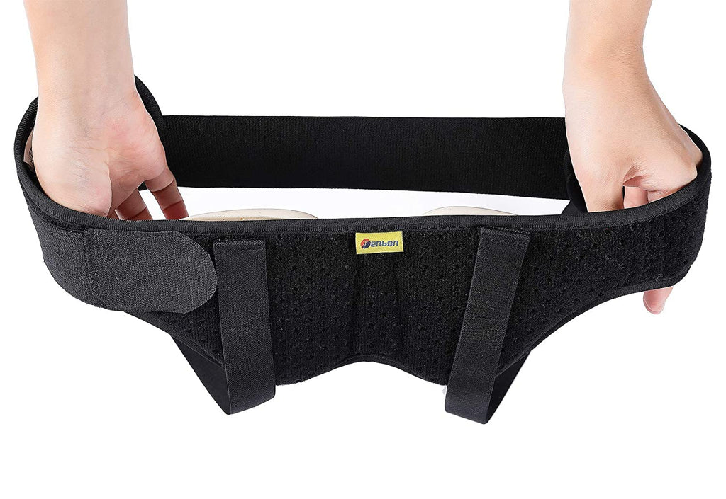 Tenbon Hernia Belt Truss for Single or Double Inguinal Hernia Support with 2 Removable Compression Pads R608523