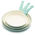GreenLife Soft Grip Healthy Ceramic Nonstick, 8" 10" and 12" Frying Pan Skillet Set, PFAS-Free, Dishwasher Safe, Soft Pink