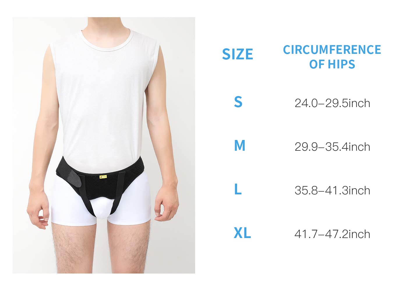 Tenbon Hernia Belt Truss for Inguinal or Sports Hernia Support with 2 Removable Compression Pads A957