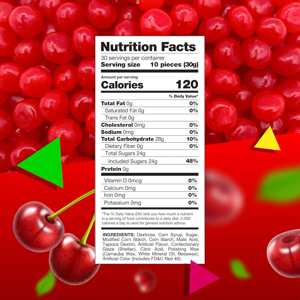 Cherry Sours Chewy Balls Candy 2 Pound Bag E279091