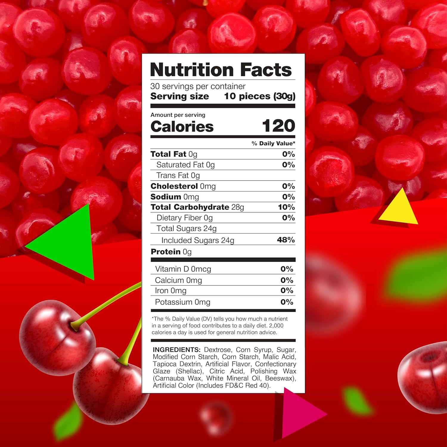 Cherry Sours Chewy Balls Candy 2 Pound Bag E279091