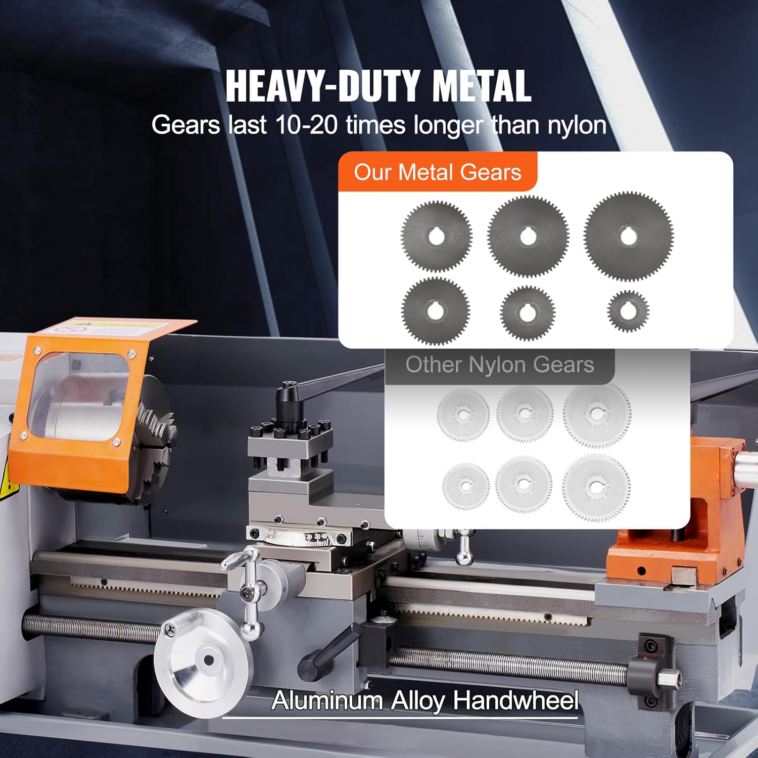 VEVOR Metal Lathe Machine, 7.87" x 13.78", 500W Benchtop Power Lathe F14828