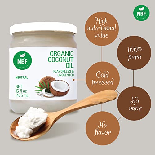 NBF Organic Coconut Oil 16 Fl Oz Cold Pressed L8010
