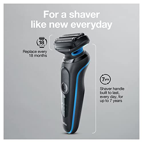 Braun Series 5 5049cs Electric Shaver with Charging Stand, Blue W73721