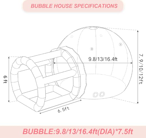 10ft Inflatable Bubble Tent with Blower for Camping Parties S3843