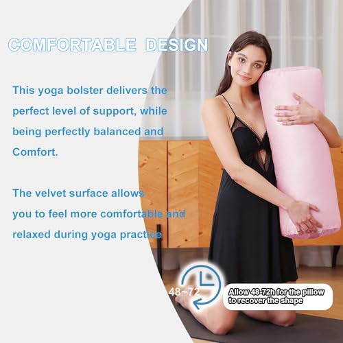 Yoga Bolster Pillow with Velvet Cover for Restorative Yoga G953975