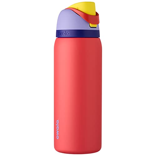 Owala FreeSip Insulated Stainless Steel Water Bottle with Straw, BPA-Free Sports Water Bottle, Great for Travel, 32 Oz, Poolside Punch