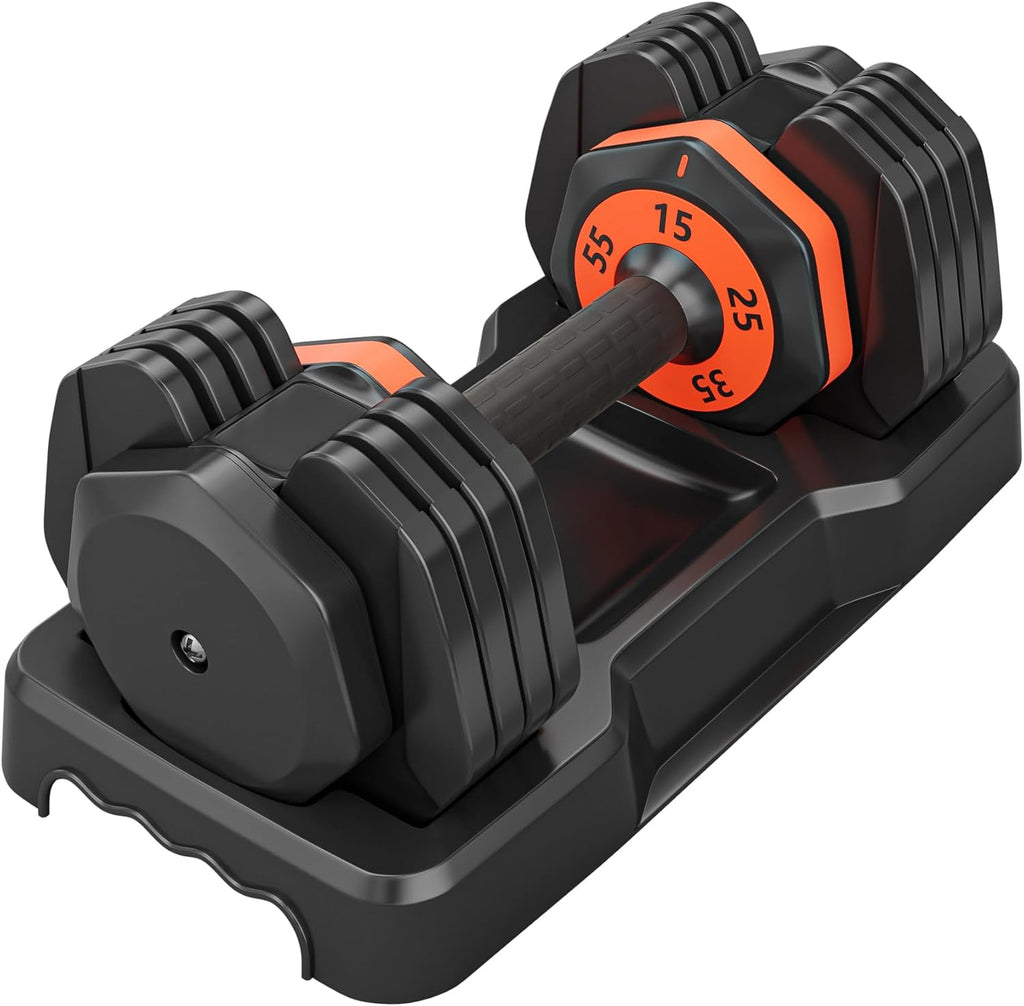 55LB 5-in-1 Single Adjustable Dumbbell with Anti-Slip Metal Handle Y290