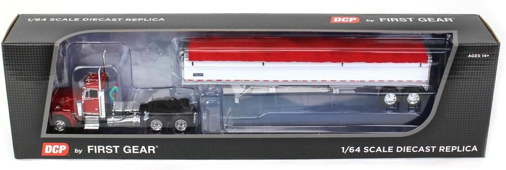 1/64 Red Peterbilt 379 Day Cab with White Wilson Grain Trailer C841178