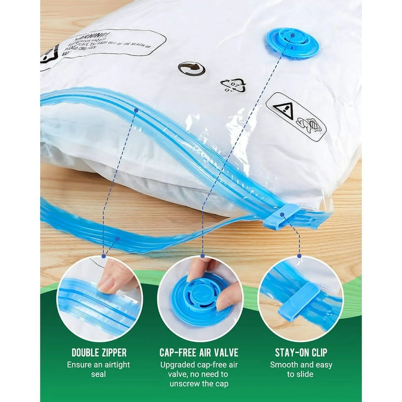 WANALIT 10 Pack Vacuum Storage Bags Small with Electric Air Pump E542
