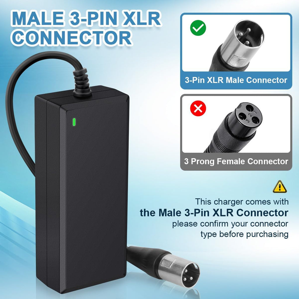 24V 2A XLR Electric Scooter Battery Charger for Go-Go Elite Traveller Plus and Ezip Mountain Trailz P30959
