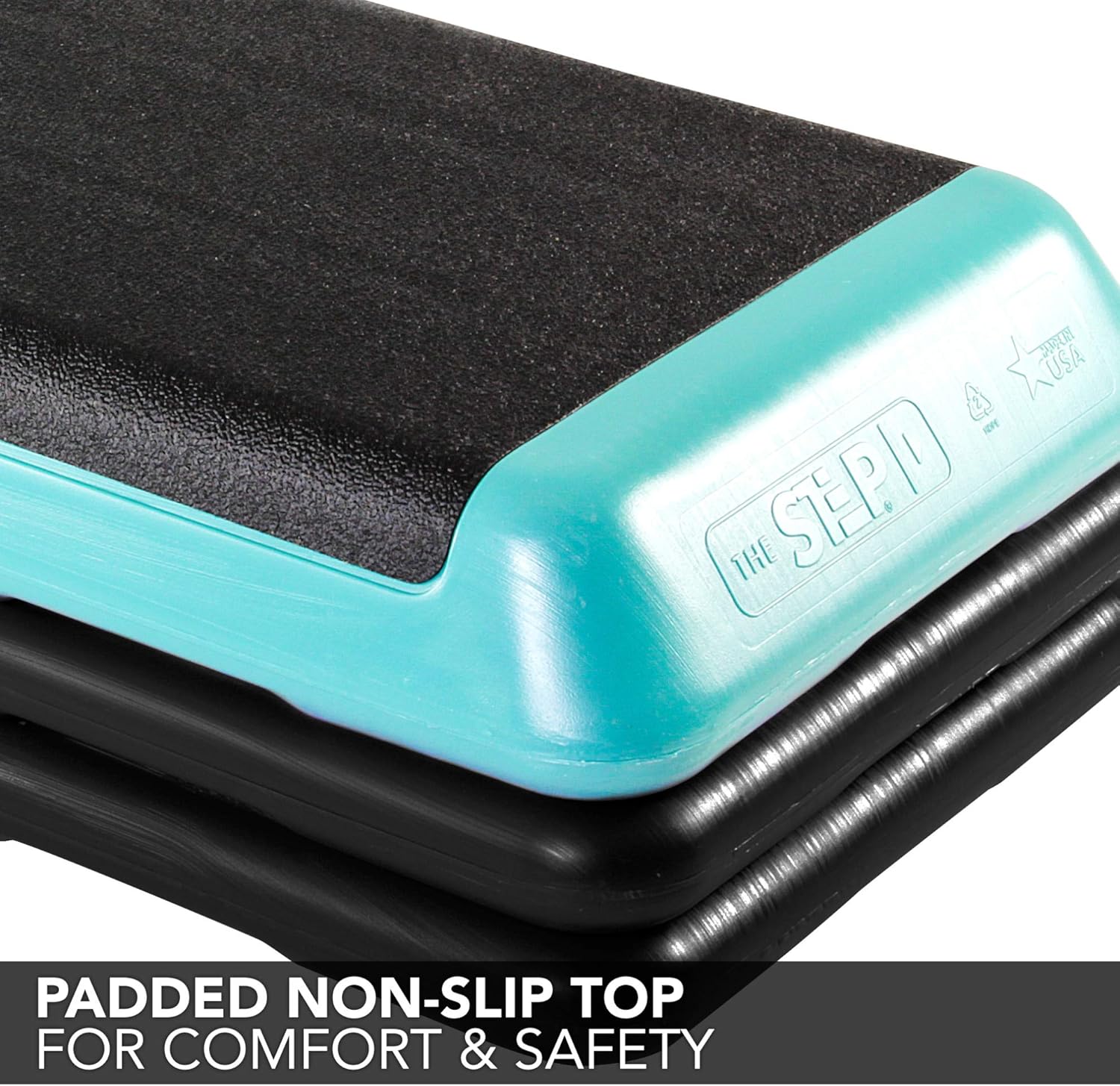 The Step Original Aerobic Platform with 4 Risers, Teal/Black C94995