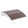 Window Awning Door Canopy,35" x 40" Polycarbonate Cover Front Door Outdoor Patio Awning Canopy UV Rain Snow Protection Hollow Sheet, White & Gray Bracket