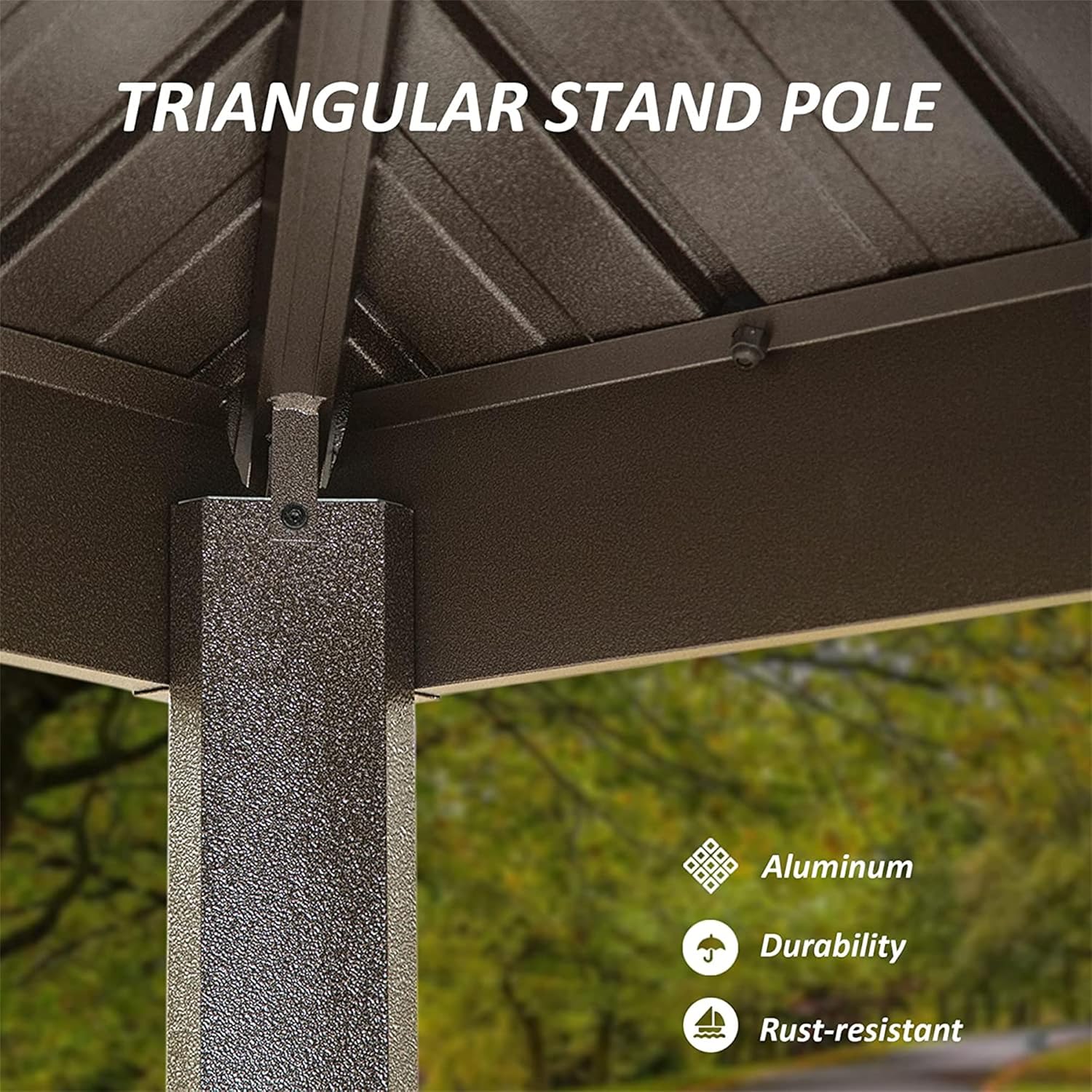 8x6FT Outdoor Aluminum Hardtop Grill Gazebo with Shelves and Double Roof, Gray Q814961