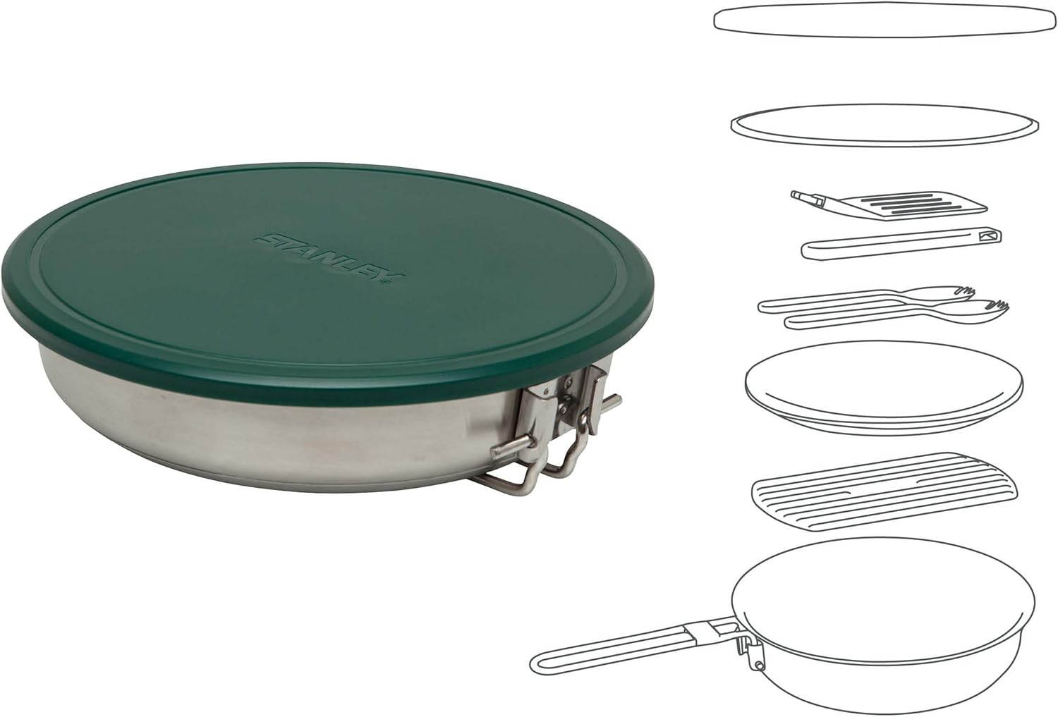 Stanley Adventure All-in-One 9-Piece Stainless Steel Camp Cookware Set U498473