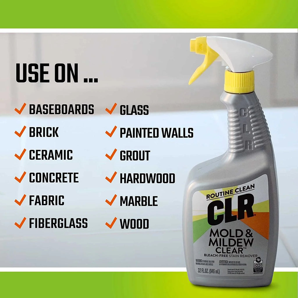 CLR Mold & Mildew Clear Bleach-Free Stain Remover Spray, 32oz, Pack of 4 A86060