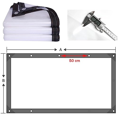 8x10 ft Clear Vinyl Tarp with Grommets, Heavy Duty Waterproof Y7548