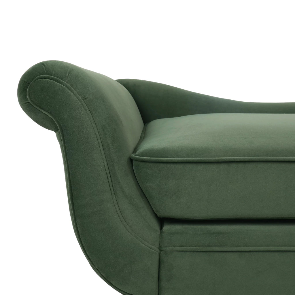 Noble House Xane Indoor Fabric Chaise Lounge with Bolster Pillow, Sage Green L7841