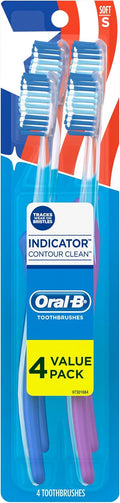 Oral-B Indicator Contour Clean Soft Toothbrush, 4 Count