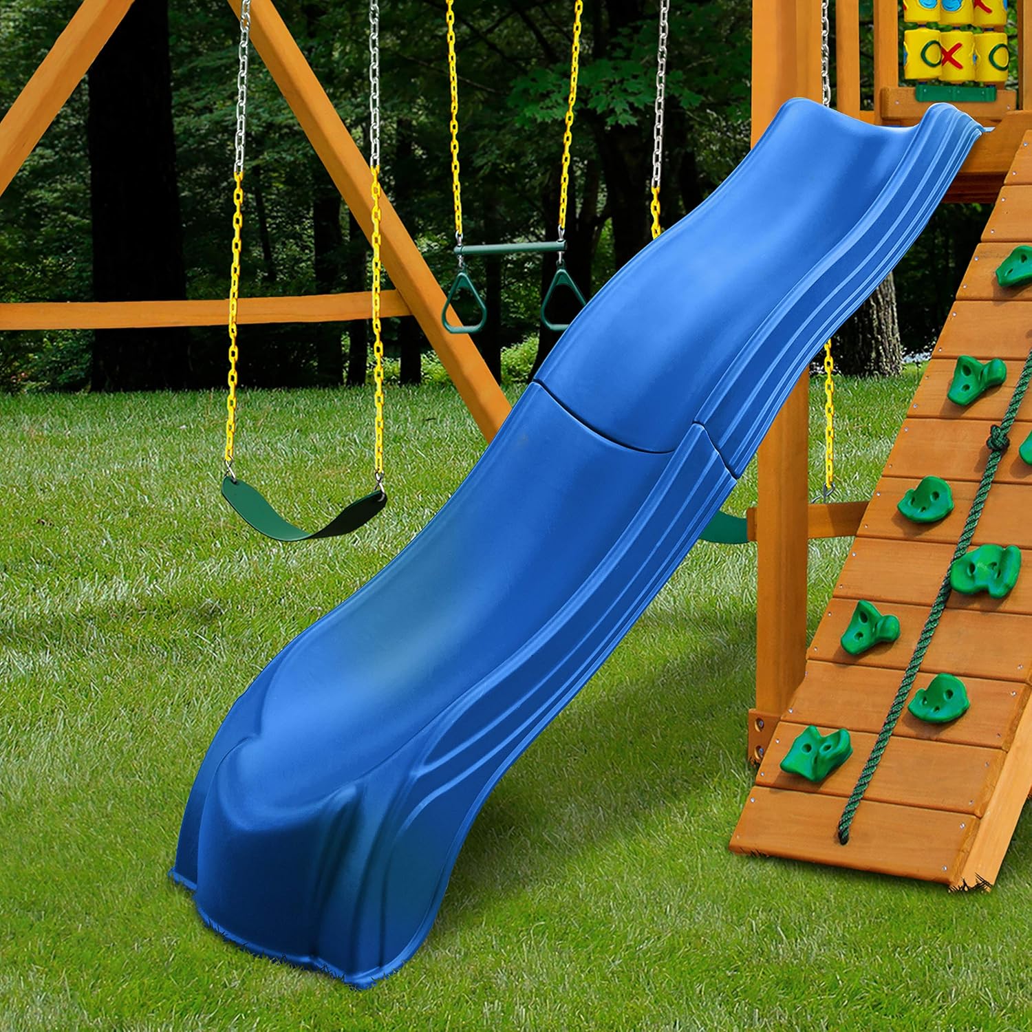 Swing-N-Slide Ws 5032 Olympus Wave Slide, 2-Piece Plastic Slide for 5' Decks, Blue U2024