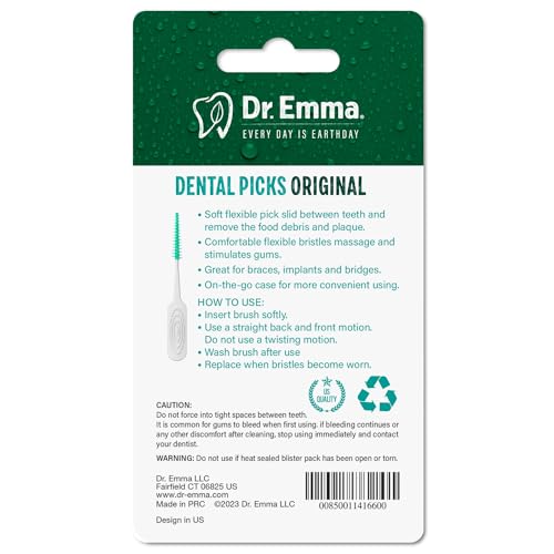 Original Dental Picks Mint Soft Rubberized Tooth Picks 100Ct/Pack, 2 Packs E101