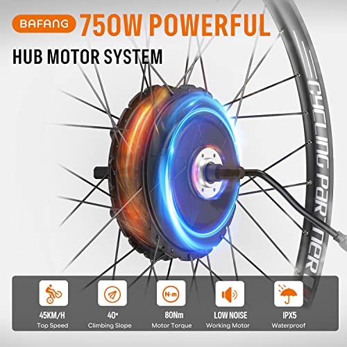 BAFANG 750W Rear Hub Motor Ebike Conversion Kit for 26" 27.5" 700C Bicycles U429