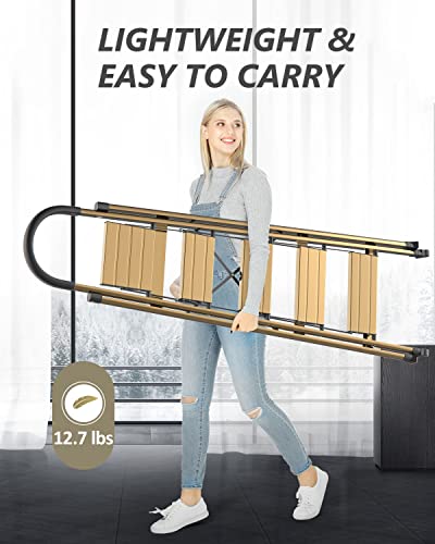 SOLADDER 5 Step Ladder, Folding Aluminum Step Stool, Anti-Slip Pedal, 300 lbs Capacity A315