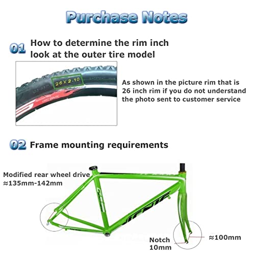 Electric Bicycle Conversion Kit 26" Rear Wheel 48V 1500W with LCD Display O12165