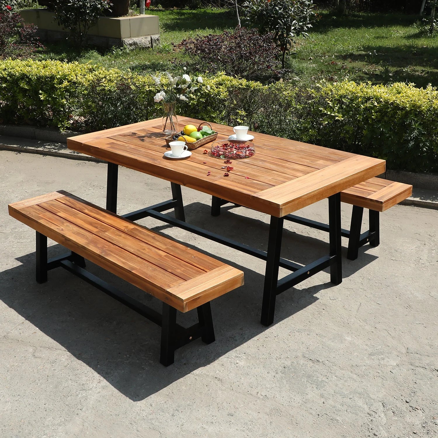 Sophia & William 68"L Acacia Wood Rectangular Dining Table S50267
