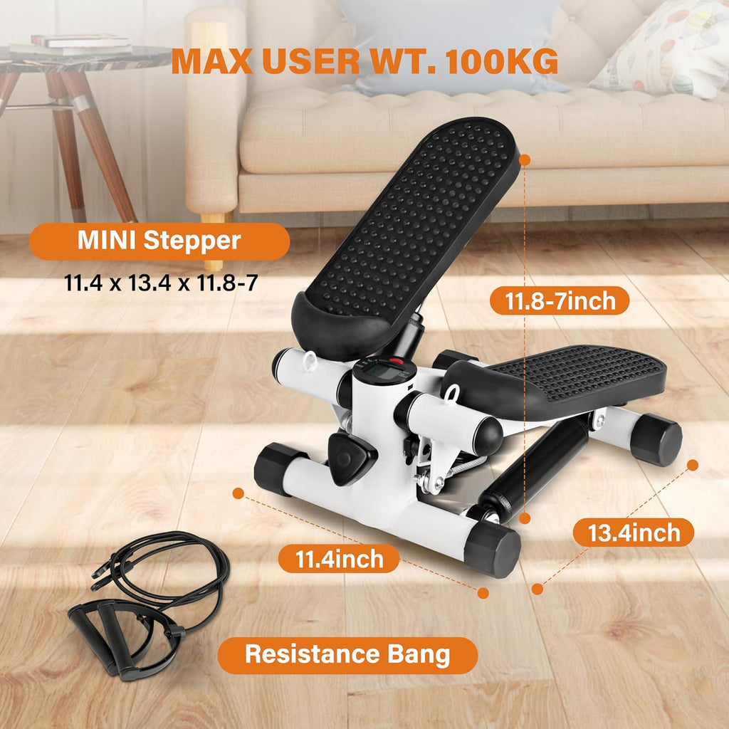 YSSOA Mini Stepper with Resistance Band, 120KG Load O356