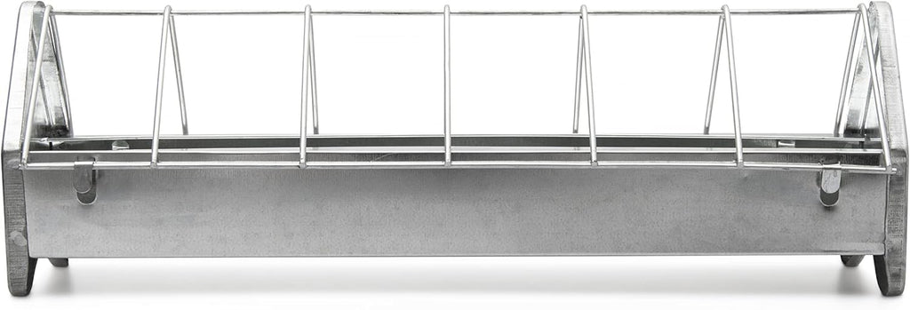 Galvanized Metal Chicken Feeder Trough 15" with Anti Roosting Guard G2347