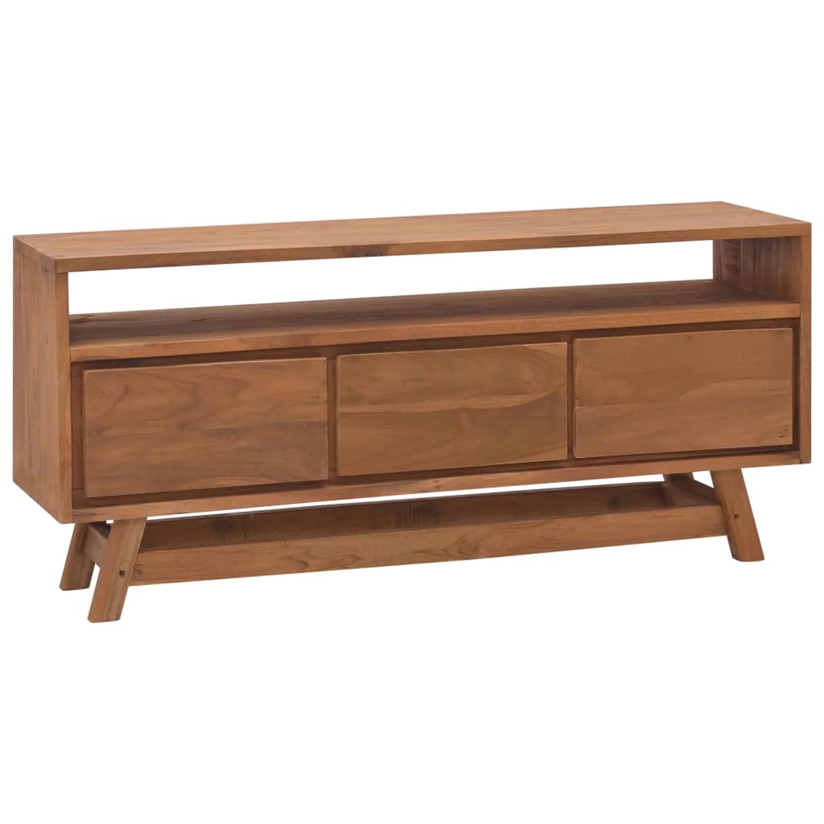 Walmeck TV Cabinet 43.3"x11.8"x19.7" Solid Teak Wood