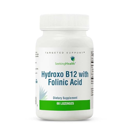 Seeking Health Hydroxo B12 with Folinic Acid - Supplement with Non-Methylated Form of Folate - Vitamin B12 Complex for Heart Health Support - 60 Lozenges